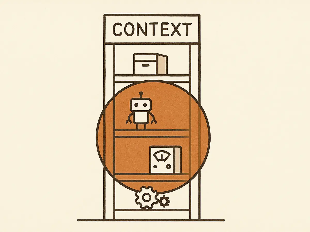 A large sphere has absorbed three of four shelves of small machines; the top shelf, holding one card-index box, stands apart above it.